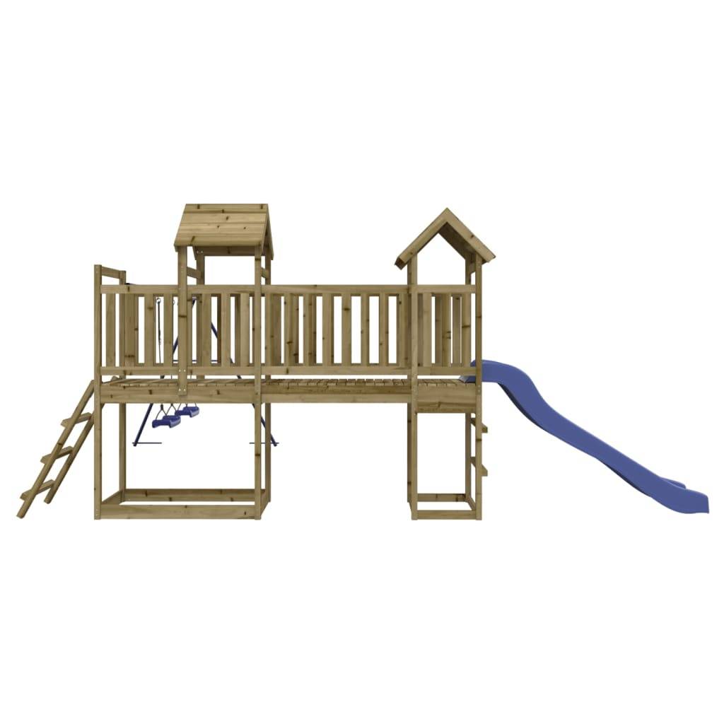 Helloshop26 - Aire de jeux d'extérieur balançoires toboggan portiques robuste jeux jardin 313 x 525 x 214 cm bois de pin imprégné - Image 4