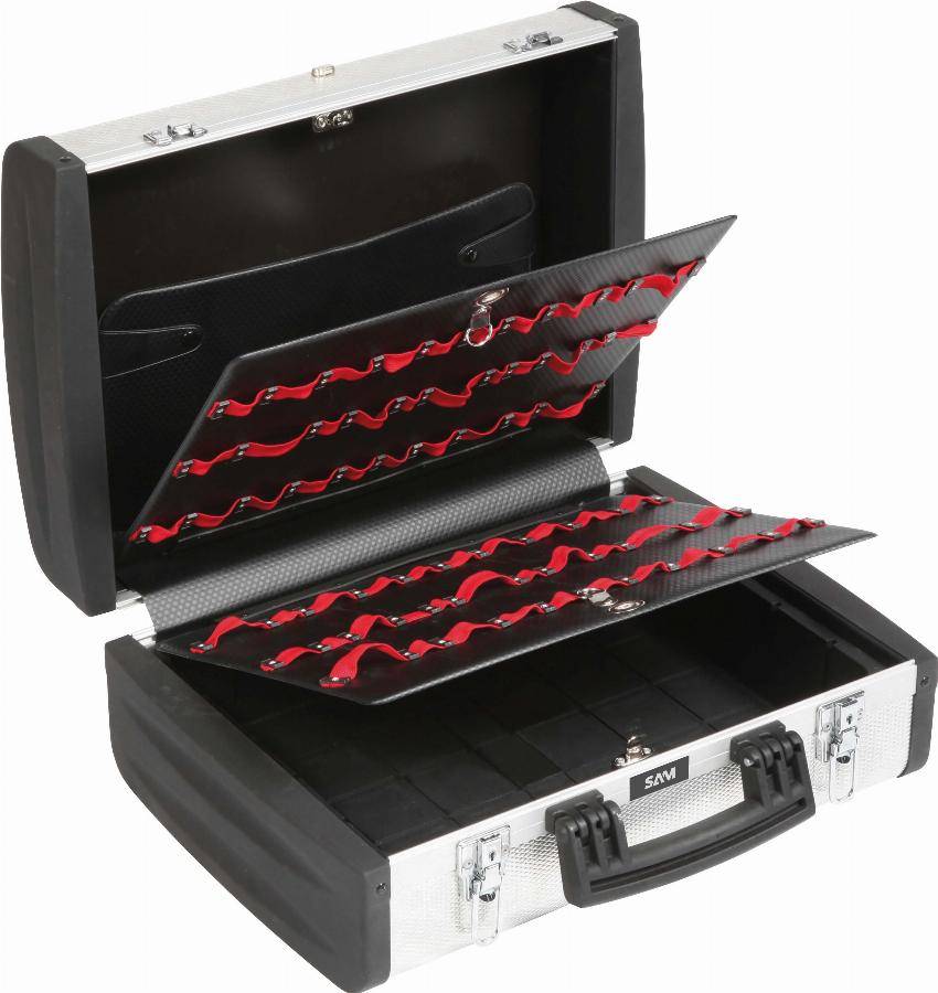 Valise aluminium lisse SAM OUTILLAGE double plateaux - TVU-4 - Image 1