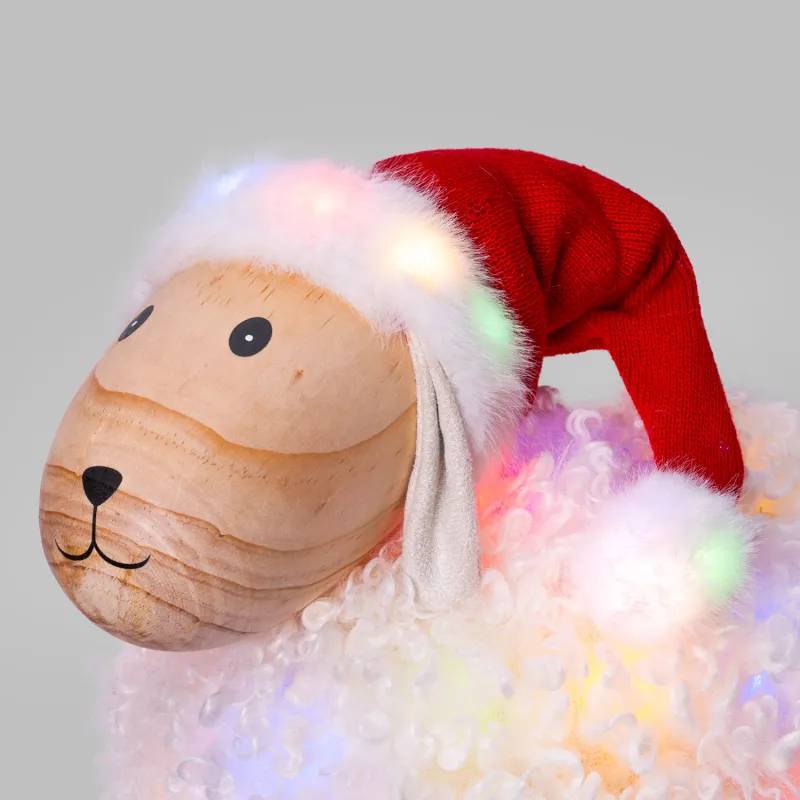 Lotti - Mouton Bois Décoratif Noël H35cm 44 Micro-LED Blanc Chaud & RGB 9 Animations Lotti - Image 7