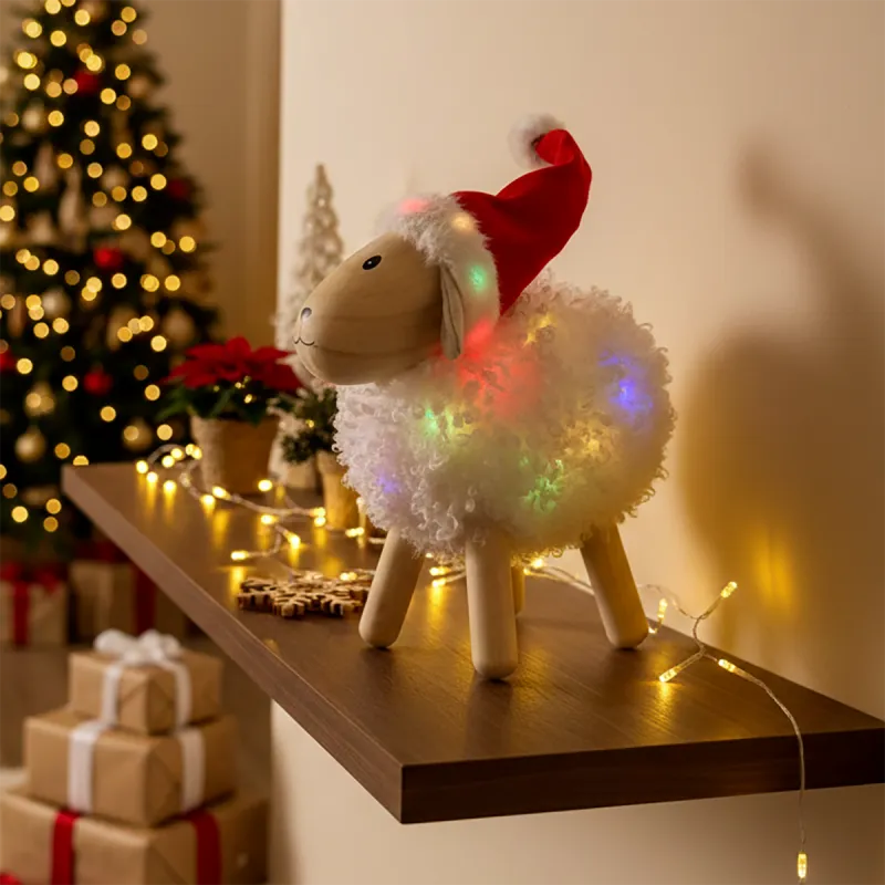 Lotti - Mouton Bois Décoratif Noël H35cm 44 Micro-LED Blanc Chaud & RGB 9 Animations Lotti - Image 10