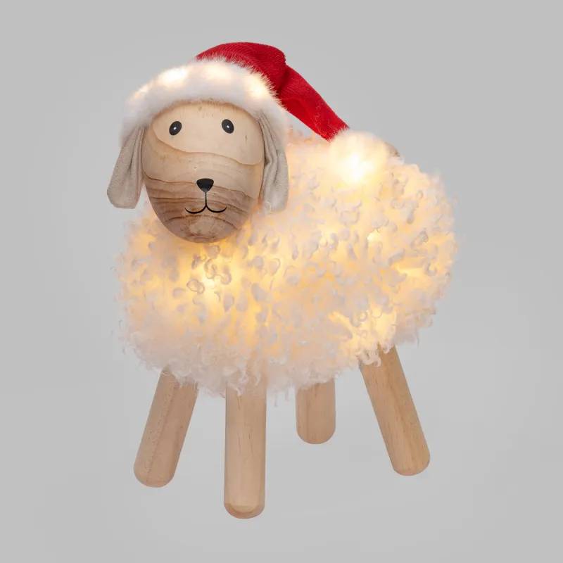 Lotti - Mouton Bois Décoratif Noël H35cm 44 Micro-LED Blanc Chaud & RGB 9 Animations Lotti - Image 6