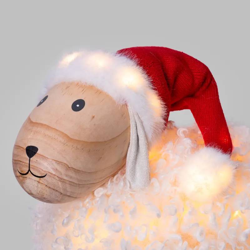 Lotti - Mouton Bois Décoratif Noël H35cm 44 Micro-LED Blanc Chaud & RGB 9 Animations Lotti - Image 8