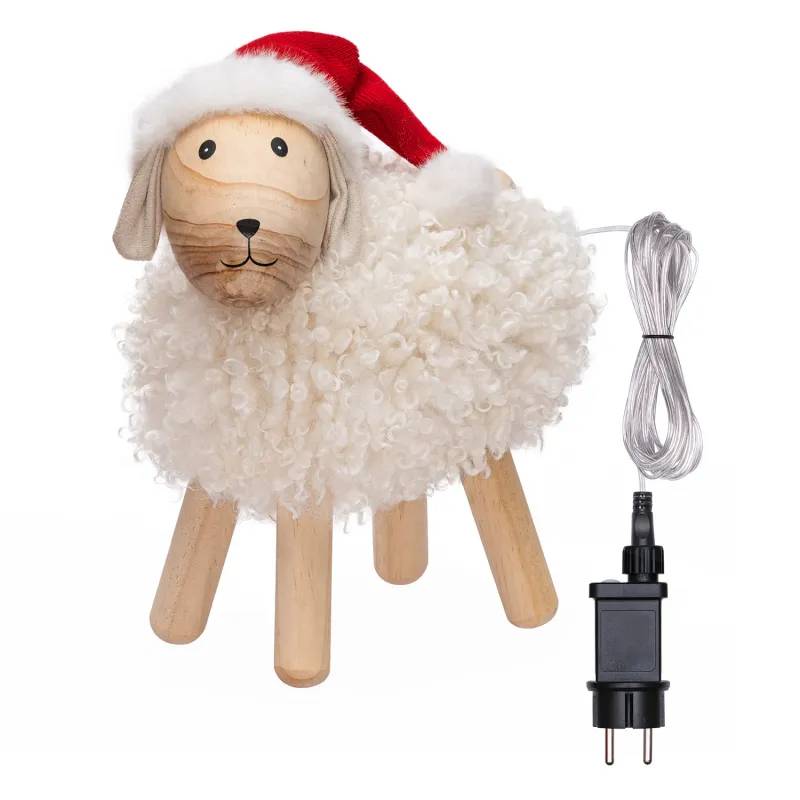 Lotti - Mouton Bois Décoratif Noël H35cm 44 Micro-LED Blanc Chaud & RGB 9 Animations Lotti - Image 4
