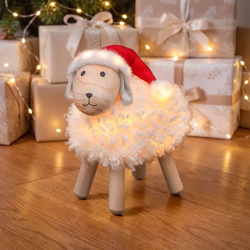 Lotti - Mouton Bois Décoratif Noël H35cm 44 Micro-LED Blanc Chaud & RGB 9 Animations Lotti - Image 9
