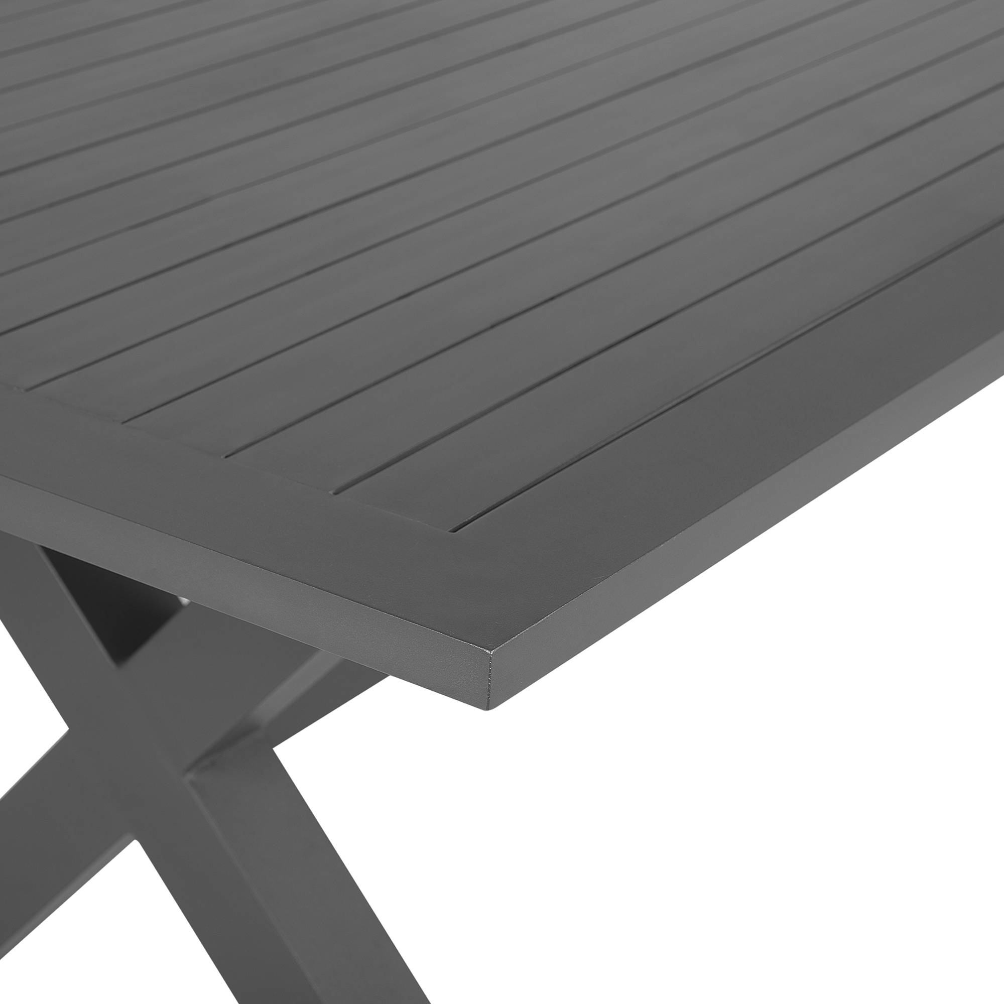 Table de repas, 6 Personnes Aluminium Gris CASCAIS - Beliani - Image 4