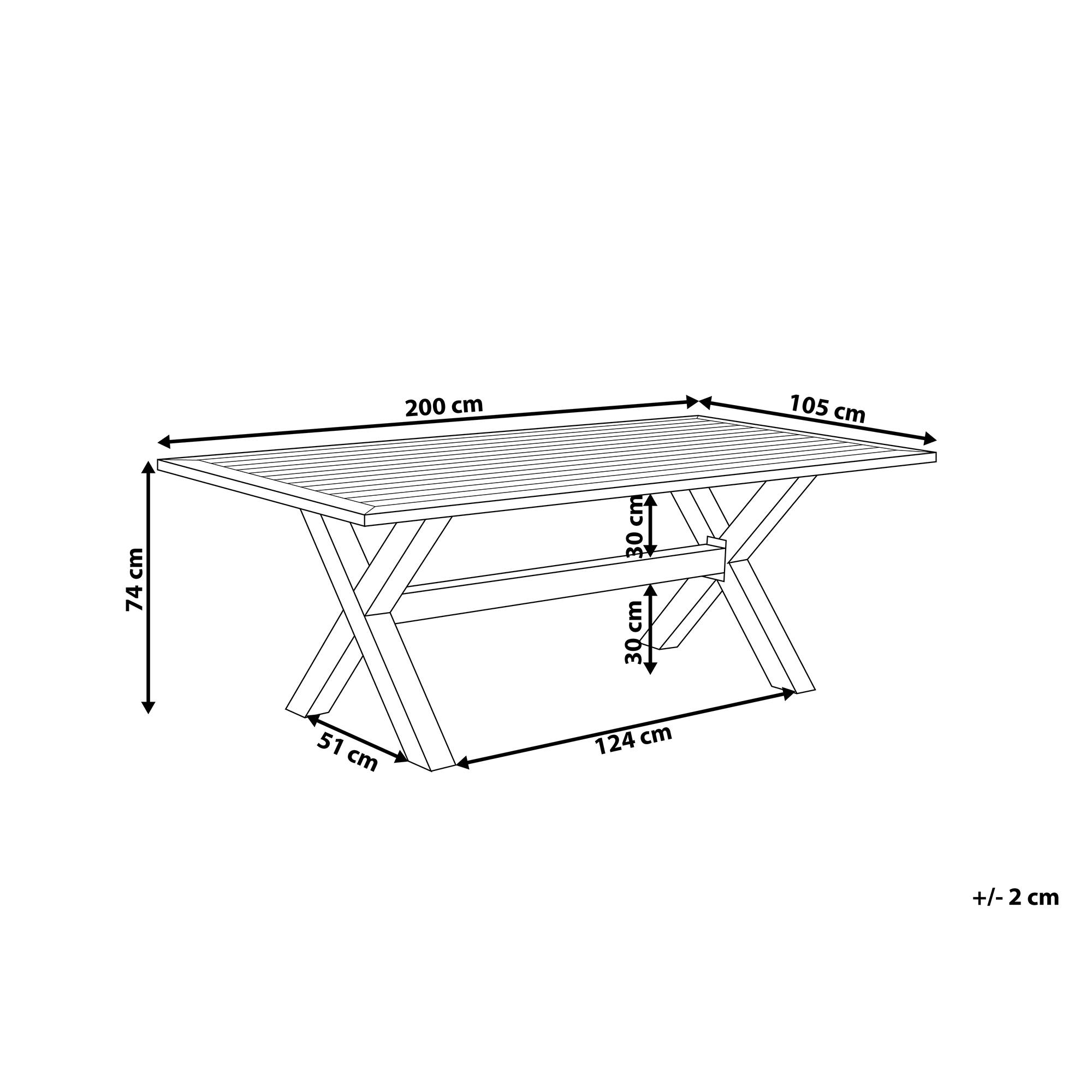 Table de repas, 6 Personnes Aluminium Gris CASCAIS - Beliani - Image 2