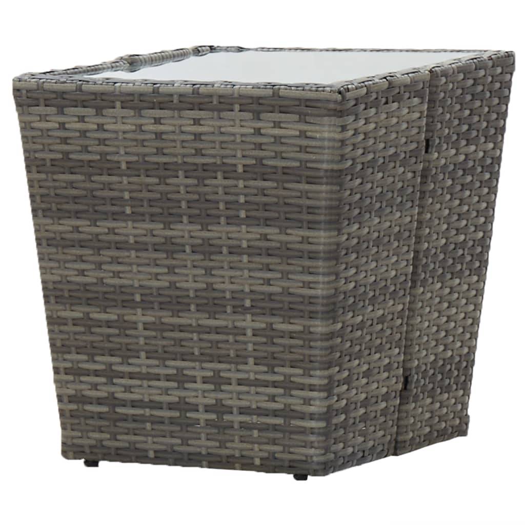 Ensemble de bistro 3 pcs | Mobilier d'extérieur Résine tressée et verre trempé Gris Maison Chic - Image 10