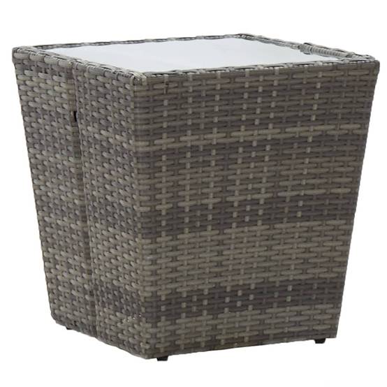 Ensemble de bistro 3 pcs | Mobilier d'extérieur Résine tressée et verre trempé Gris Maison Chic - Image 9