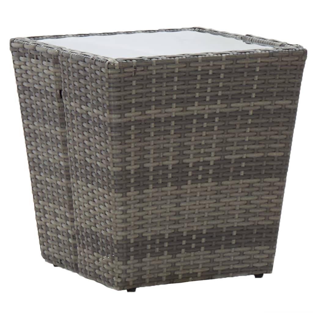 Ensemble de bistro 3 pcs | Mobilier d'extérieur Résine tressée et verre trempé Gris Maison Chic - Image 9
