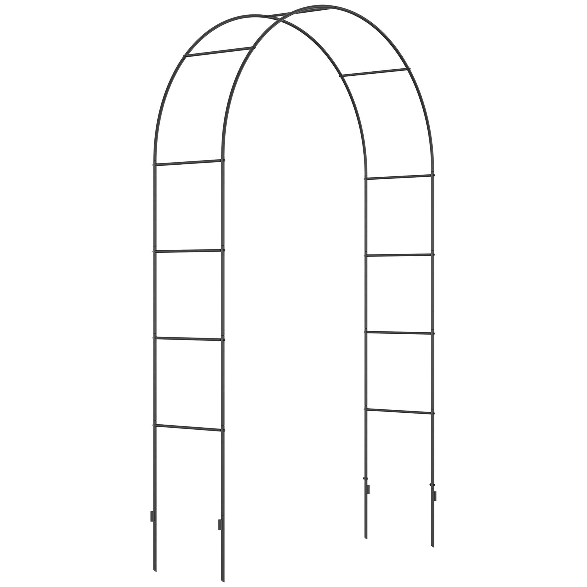 Treillis en arc pour jardin et Plante en métal 140x40x240cm, Noir