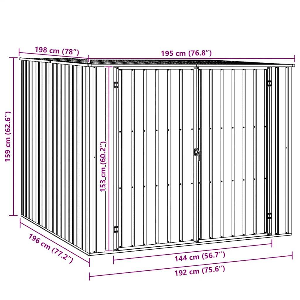 Vidaxl - Abri de jardin Gris 195x198x159 cm Métal galvanisé vidaXL 46254 - Image 3