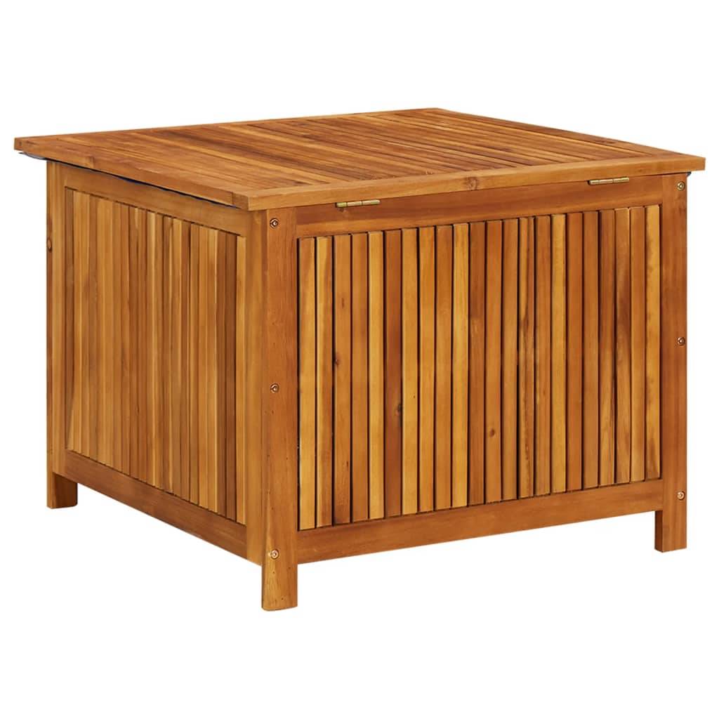 Coffre boîte meuble de jardin rangement 75 x 75 x 58 cm bois d'acacia solide - Image 4