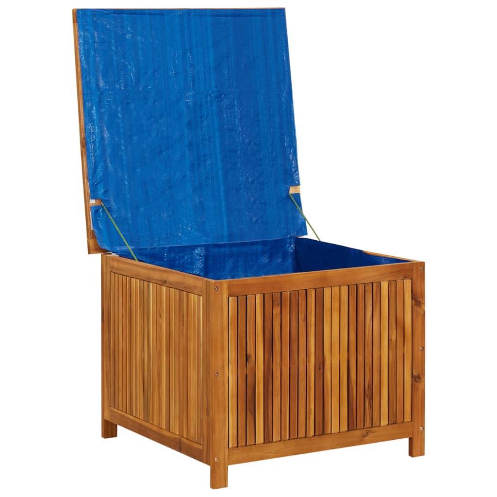 Coffre boîte meuble de jardin rangement 75 x 75 x 58 cm bois d'acacia solide - Image 5