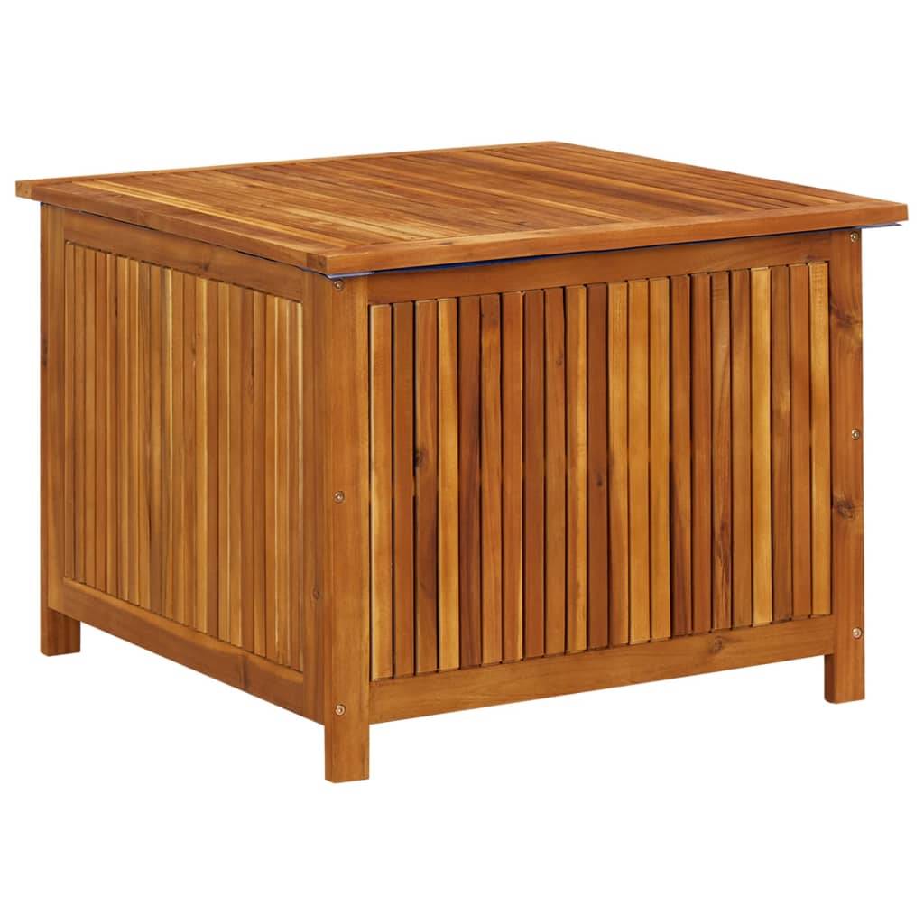 Coffre boîte meuble de jardin rangement 75 x 75 x 58 cm bois d'acacia solide - Image 1