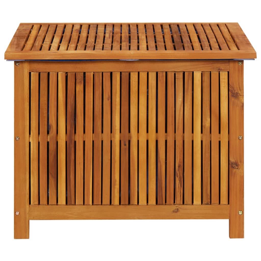Coffre boîte meuble de jardin rangement 75 x 75 x 58 cm bois d'acacia solide - Image 2