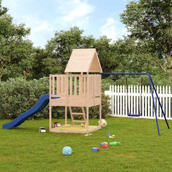 Aire de jeux d'extérieur - Jeu Plein air enfant bois de pin massif rj34 - Image 2