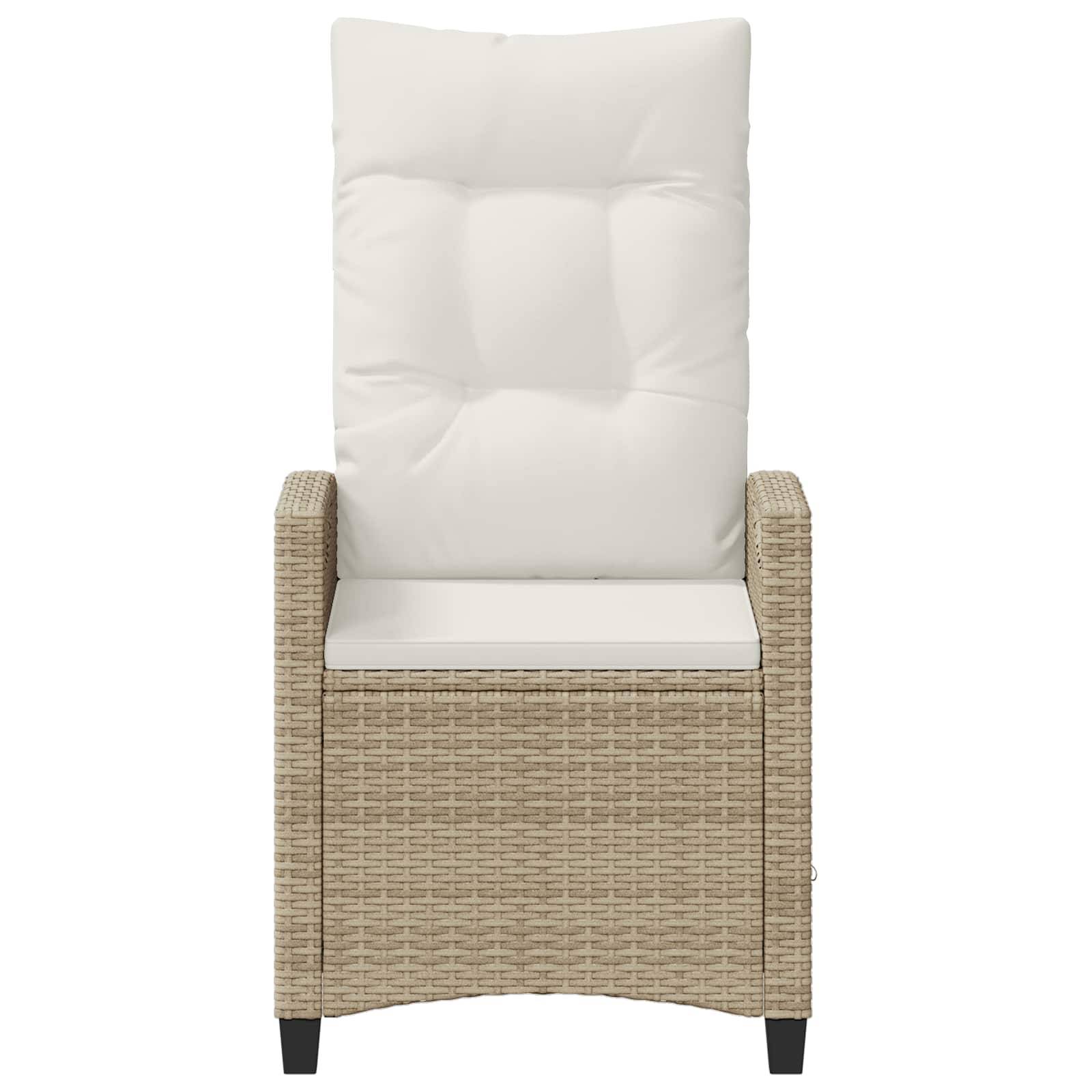 PANGIVO - Chaise de jardin inclinable polyrotin beige et crème 56 x 60 x 112 cm - PANGIVO - Image 5