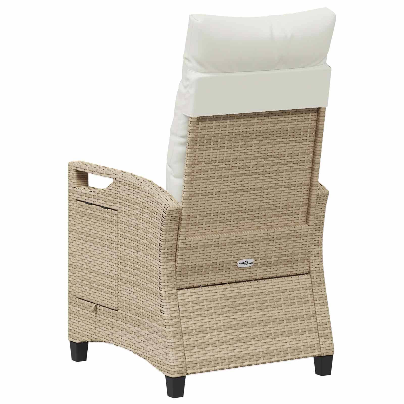 PANGIVO - Chaise de jardin inclinable polyrotin beige et crème 56 x 60 x 112 cm - PANGIVO - Image 7