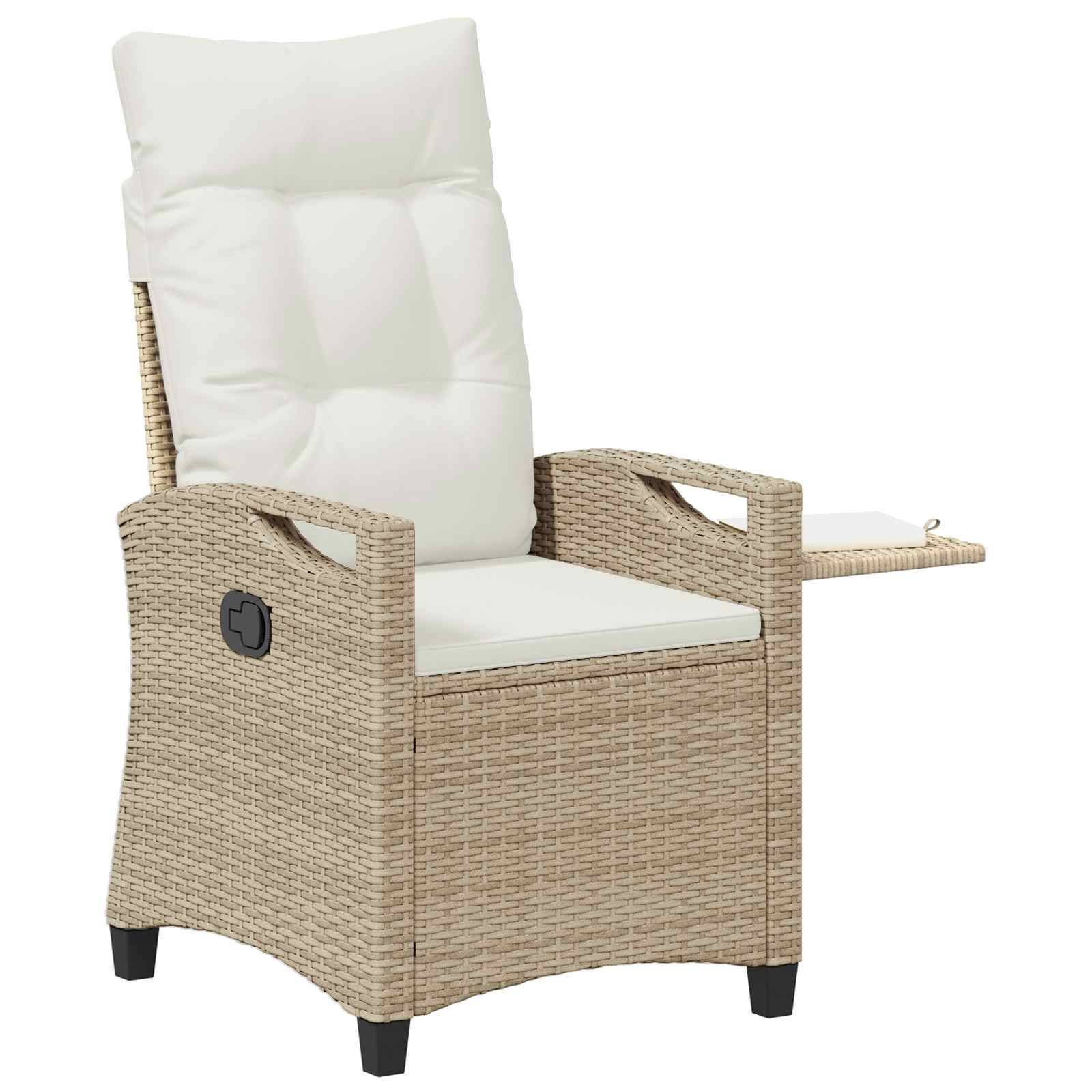 PANGIVO - Chaise de jardin inclinable polyrotin beige et crème 56 x 60 x 112 cm - PANGIVO - Image 3