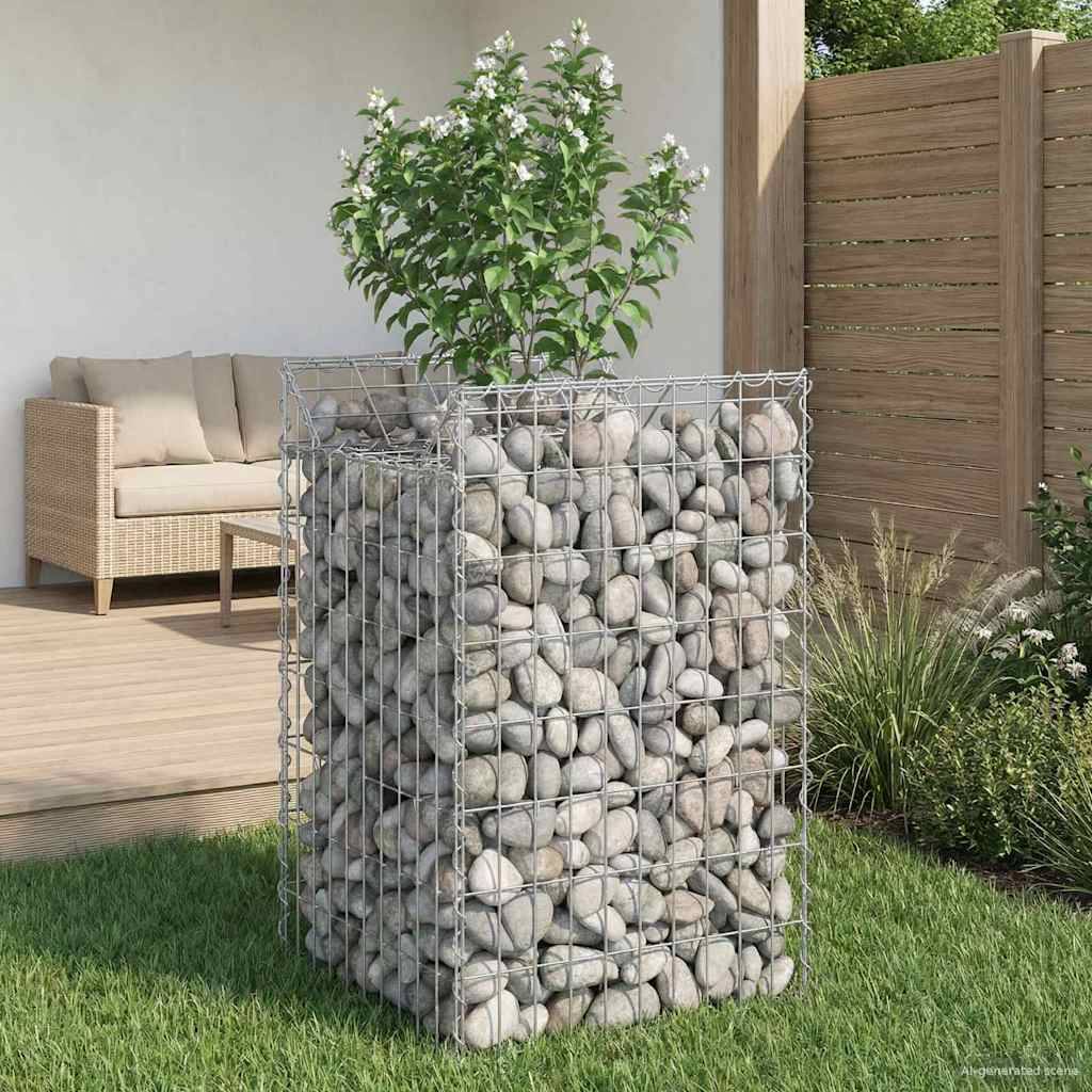 PANGIVO - Lit surélevé gabion Acier galvanisé Argenté 50 x 50 x 80 cm, Poids :9.85kg - PANGIVO - Image 1