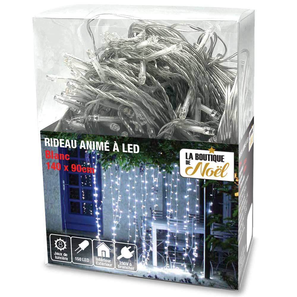 Rideau lumineux électrique à LED 140 x 90 Blanc - Image 1