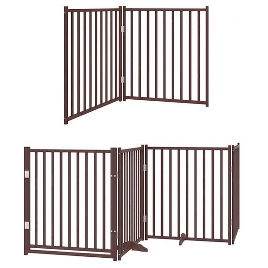 Barrière pour chien bois de peuplier marron 800 x 30 x 90 cm - PANGIVO - Image 4