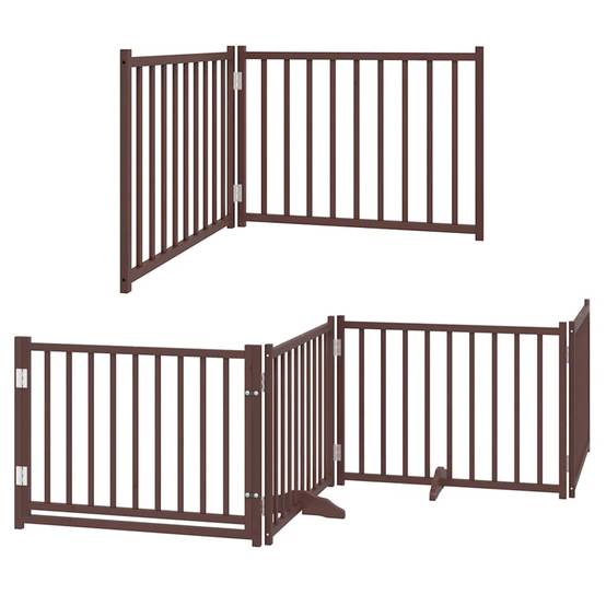 Barrière pour chien bois de peuplier marron 800 x 30 x 90 cm - PANGIVO - Image 3