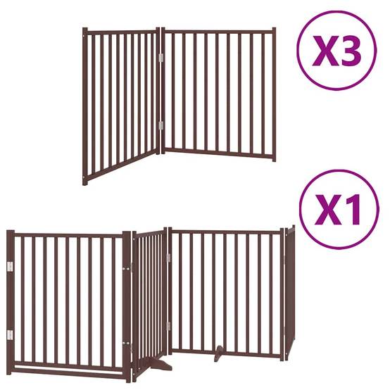 Barrière pour chien bois de peuplier marron 800 x 30 x 90 cm - PANGIVO - Image 2