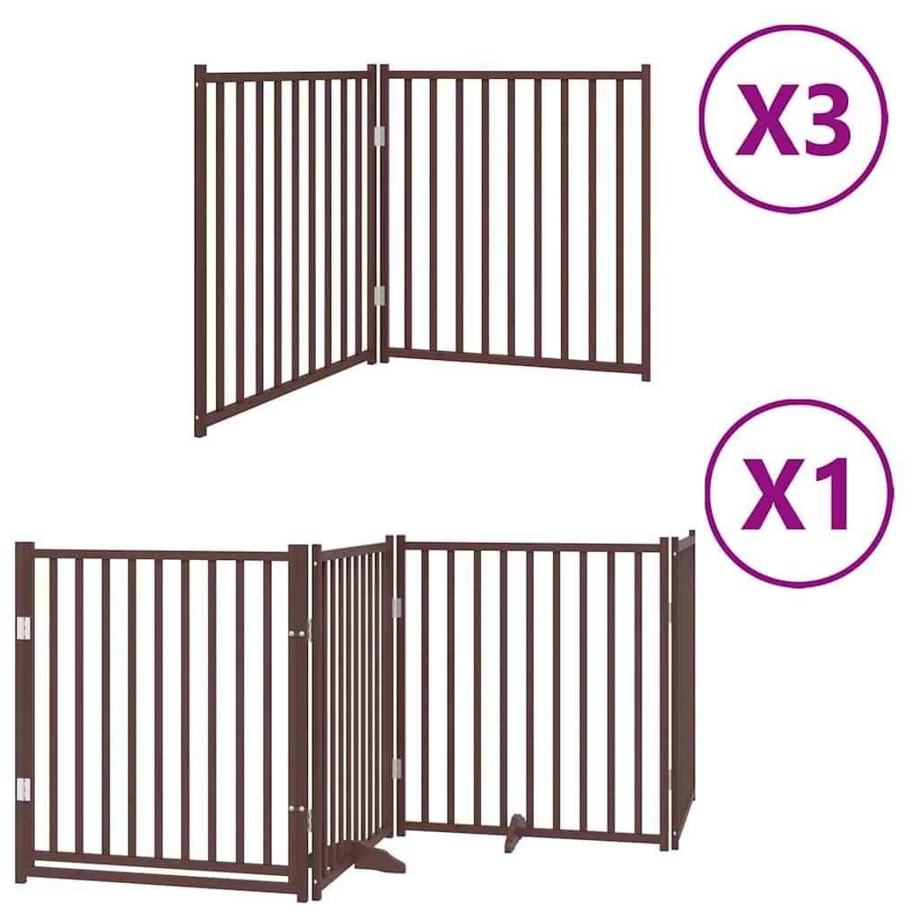 Barrière pour chien bois de peuplier marron 800 x 30 x 90 cm - PANGIVO - Image 2