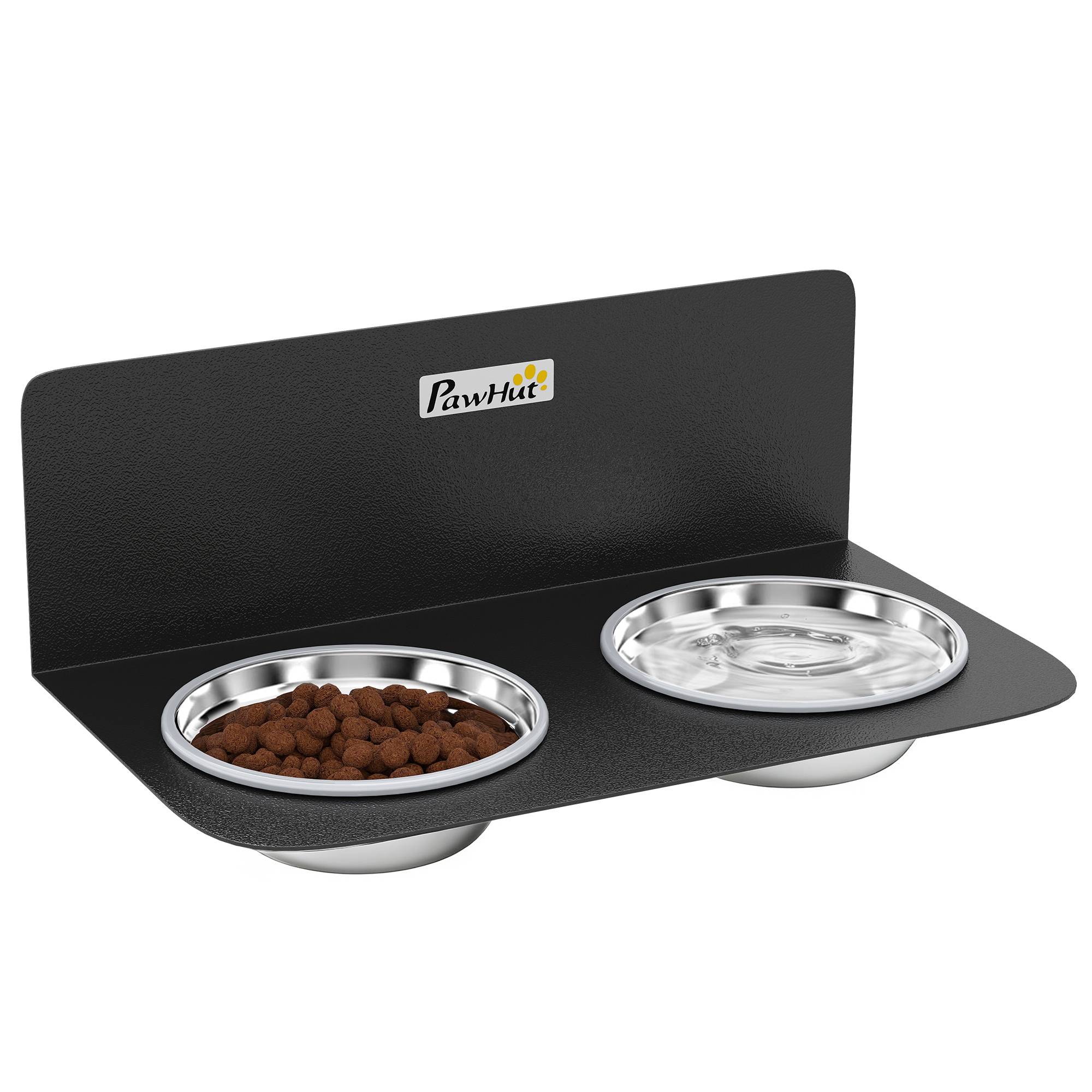 ComfortXL - Gamelle double murale pour chien en acier noir avec 2 bols en inox de 800 ml à hauteur réglable et gain de place - Image 2