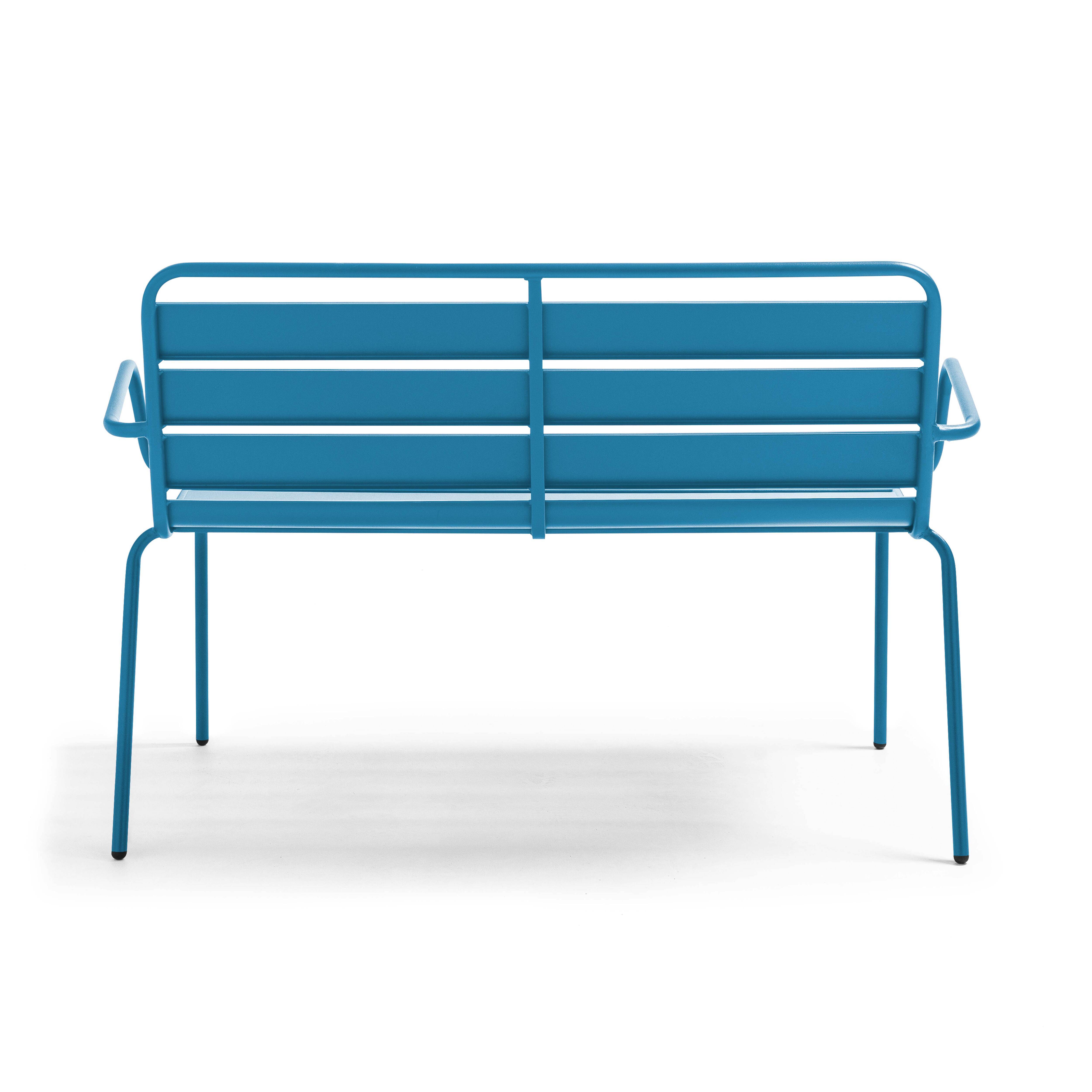 Oviala - Banc de jardin en métal bleu pacific Palavas - Oviala - Image 3