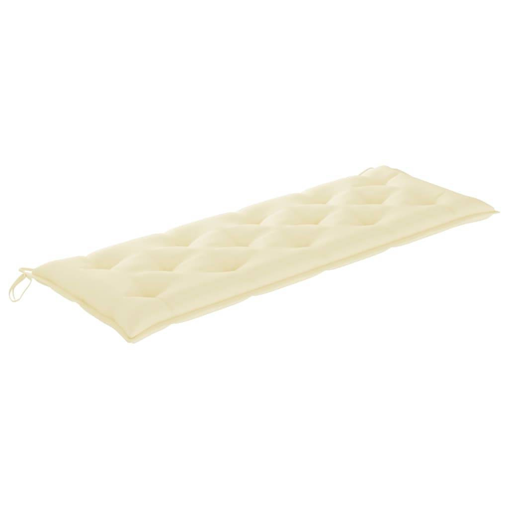 PANGIVO - Banc de jardin bois de teck naturel et crème 150 x 51.5 x 84 cm - PANGIVO - Image 5