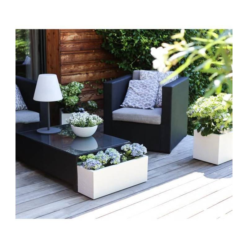 EDA Plastiques - Jardinière graphit Up EDA L79,5 x H29,5 cm Blanc - Image 4