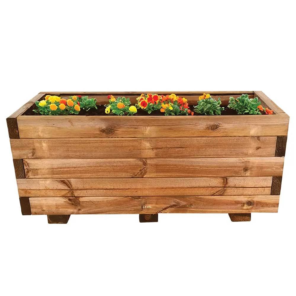 Autre - Bac à fleurs rectangulaire bois autoclave 80x40xH33cm Bois autoclave - Image 2