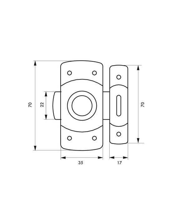 Verrou pour porte d'ameublement, 35mm, blanc - THIRARD - Image 2