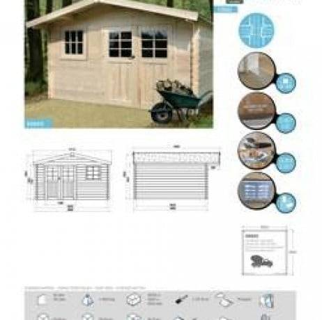 Abri de jardin LINZ en bois 13,21m², Toiture Shingle gris, Plancher Non - Image 5