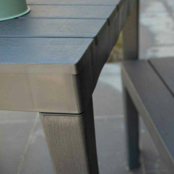 Wilsa Garden - Salon de jardin en résine anthracite avec 2 bancs PAPUA - Image 5