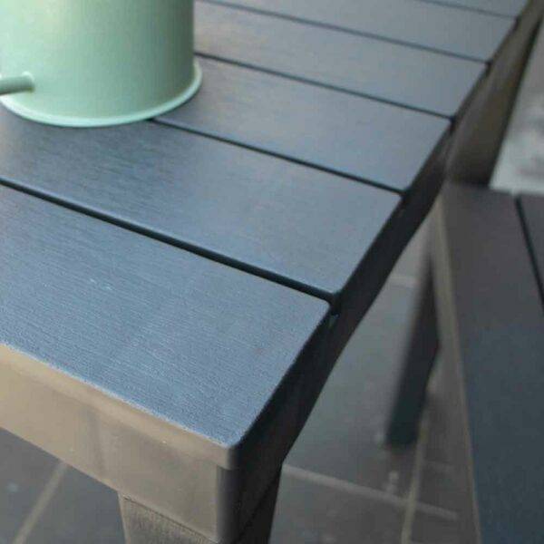 Wilsa Garden - Salon de jardin en résine anthracite avec 2 bancs PAPUA - Image 4