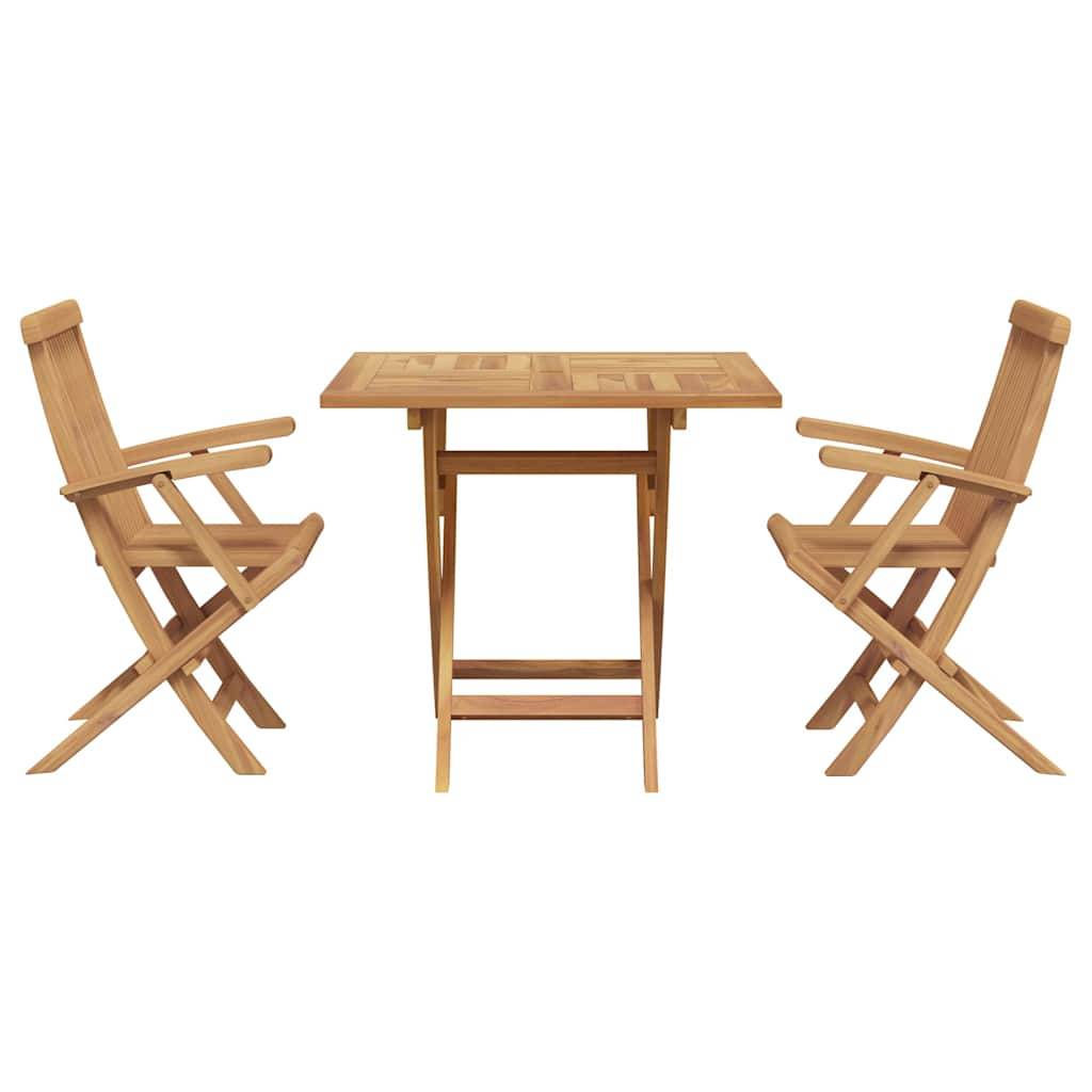 ComfortXL - Table et Chaises Pliantes de Jardin en Teck 2 Personnes Design Compact Marron 3 Pièces – ComfortXL Outdoor Living - Image 7