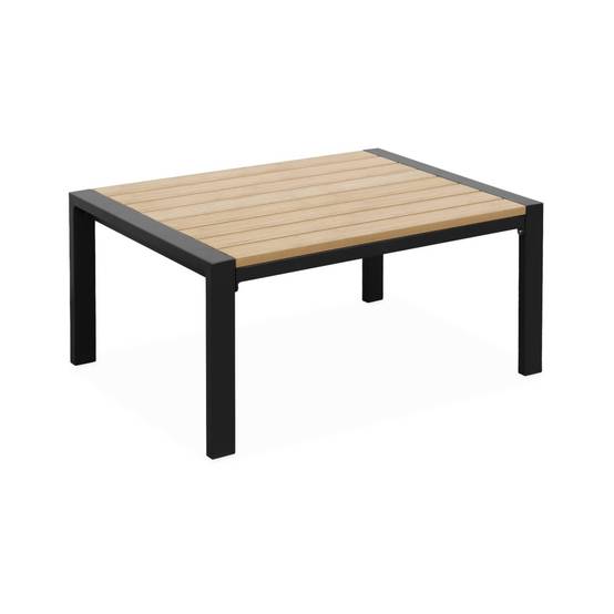 sweeek - Salon de jardin Casoria. gris foncé. aluminium et polywood 4 places. 1 canapé. 2 fauteuils. 1 table basse | sweeek - Image 7