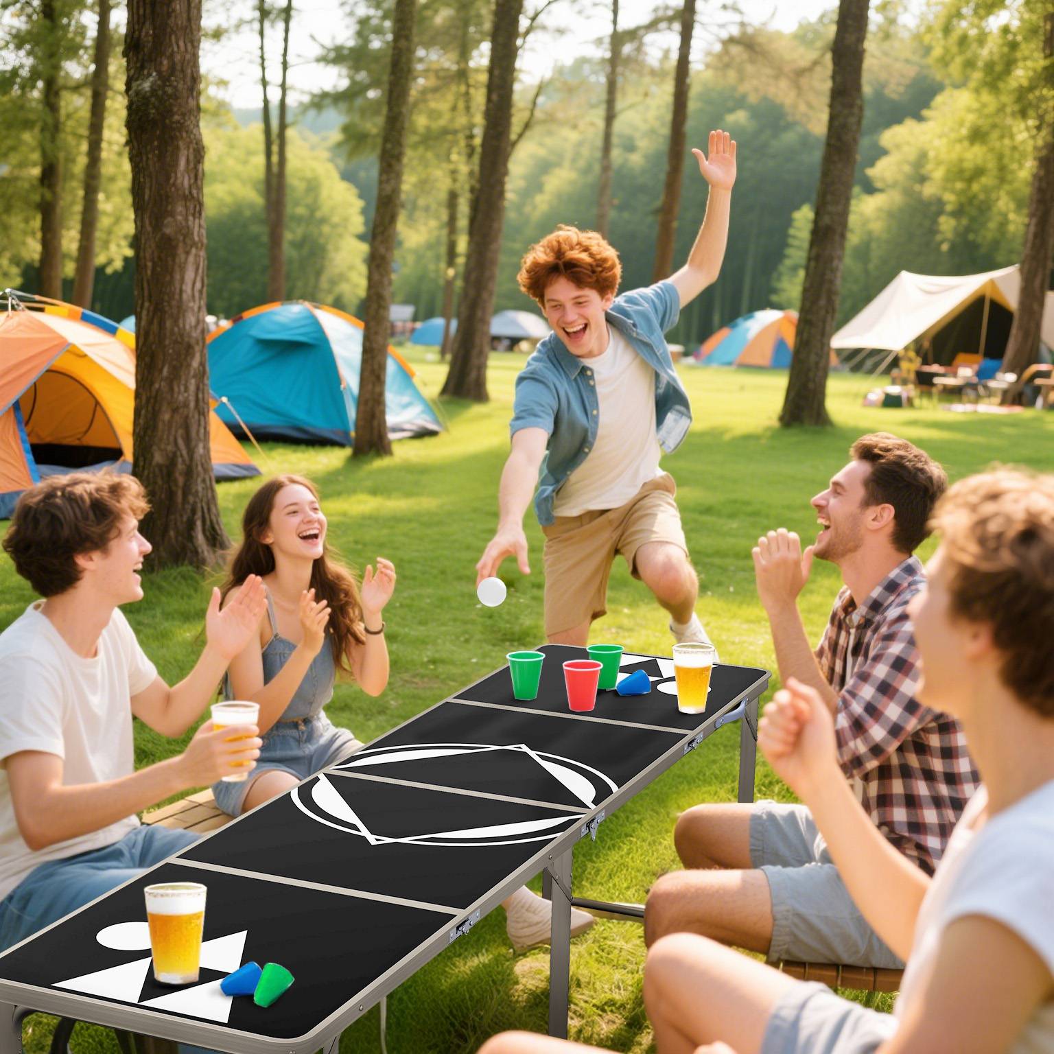 Table de camping pliante aluminium noir 240 x 60 x 70 cm - PANGIVO - Image 10