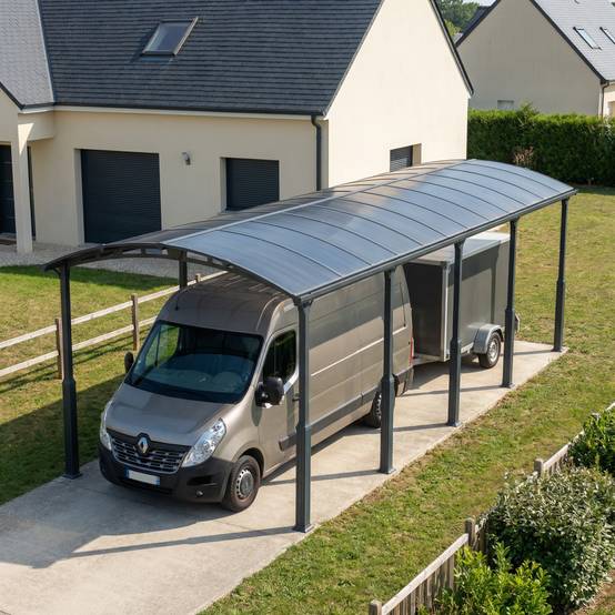 Canopia - Canopia Carport Camping-Car Alpine 10,7 x 3,52 m Gris - Image 2