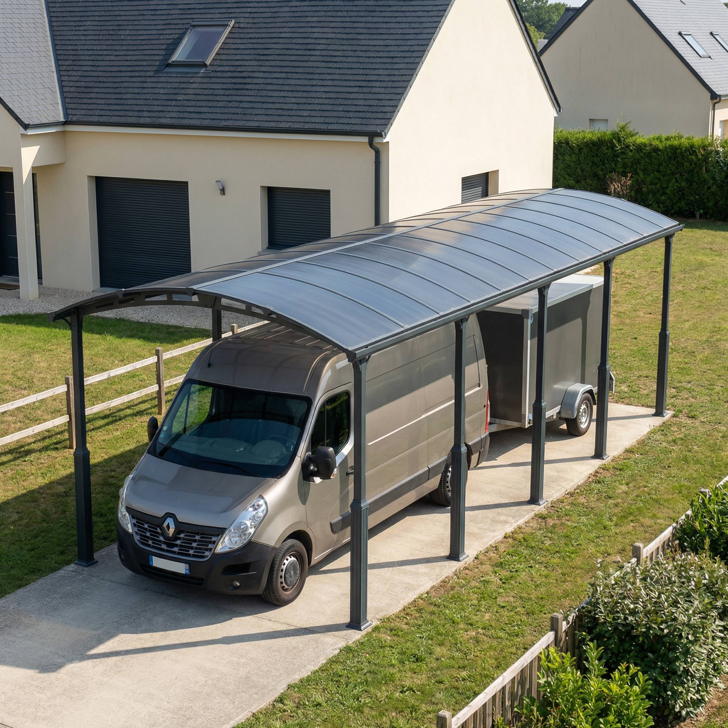 Canopia - Canopia Carport Camping-Car Alpine 10,7 x 3,52 m Gris - Image 2
