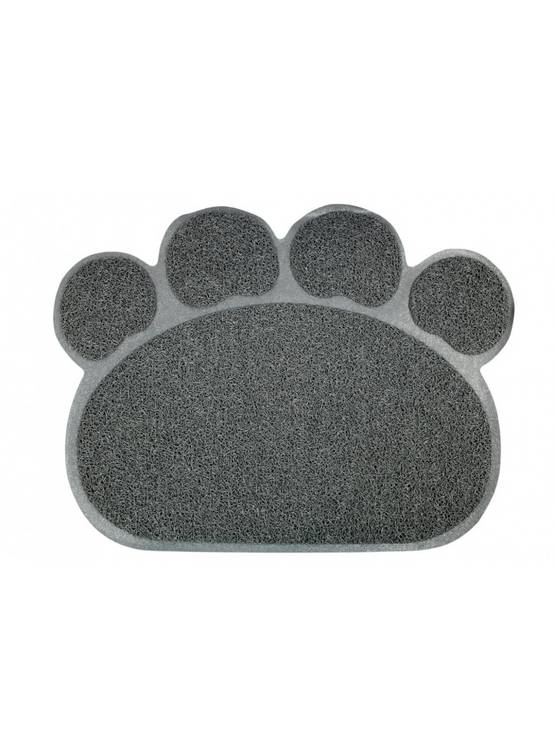 Tapis patoune gamelle et litière GRIS ANTHRACITE - Mon Ami Luki