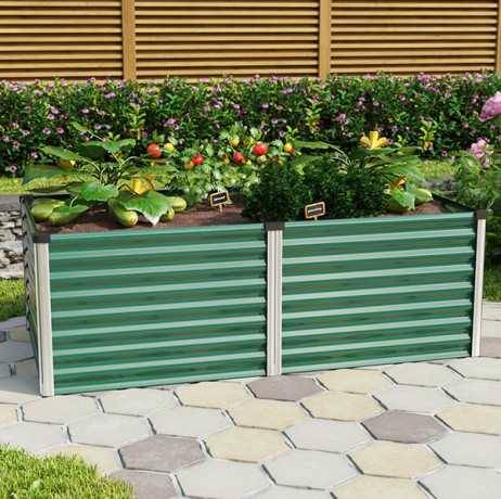Vitavia - Carré potager Linus 630 – Acier Zincalume H 63 cm, Couleur Granit/Noir - Image 5