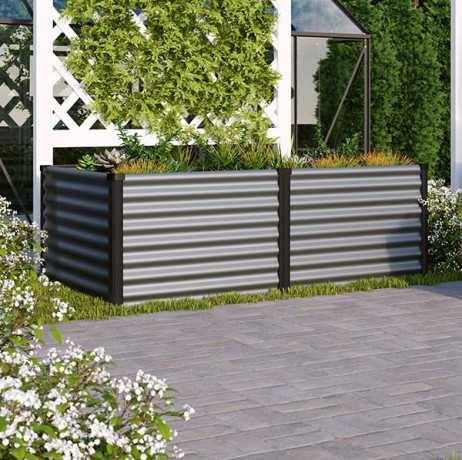 Vitavia - Carré potager Linus 630 – Acier Zincalume H 63 cm, Couleur Granit/Noir - Image 3