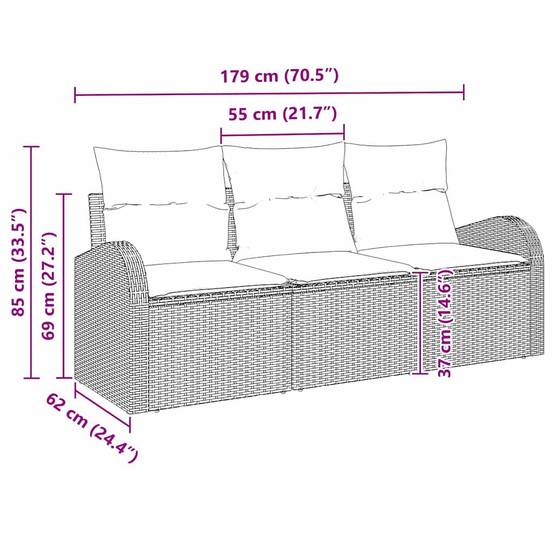 ComfortXL - Petit Salon de Jardin 3 Places en Poly Rotin Modulable pour Balcon Noir – ComfortXL Outdoor Living - Image 7