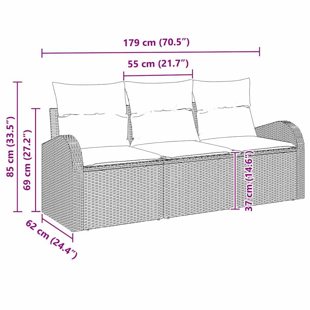 ComfortXL - Petit Salon de Jardin 3 Places en Poly Rotin Modulable pour Balcon Noir – ComfortXL Outdoor Living - Image 7