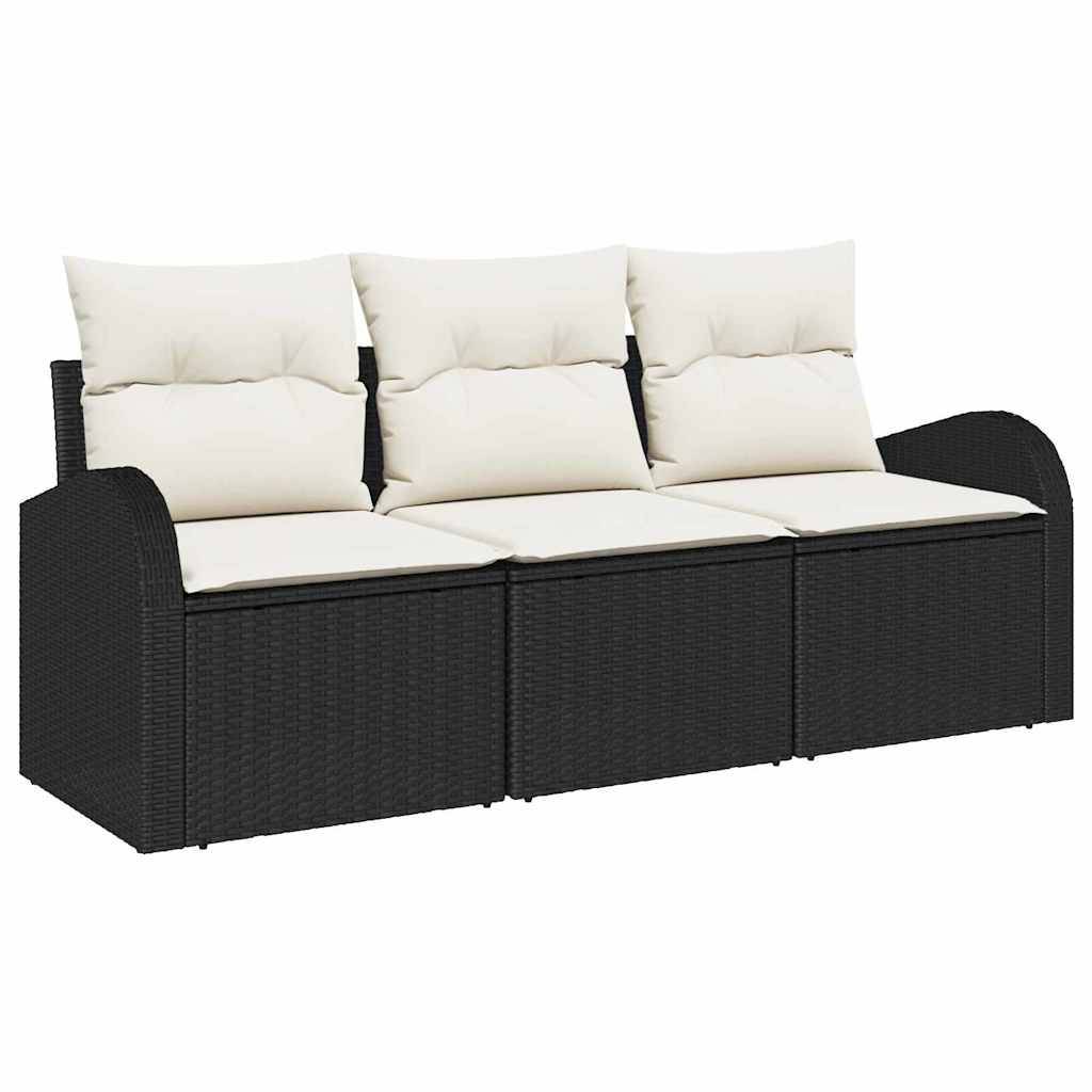 ComfortXL - Petit Salon de Jardin 3 Places en Poly Rotin Modulable pour Balcon Noir – ComfortXL Outdoor Living - Image 2