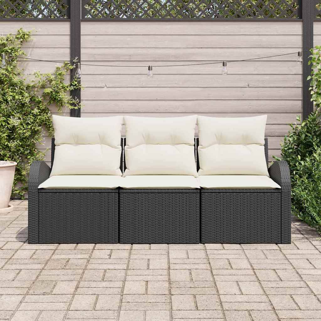 ComfortXL - Petit Salon de Jardin 3 Places en Poly Rotin Modulable pour Balcon Noir – ComfortXL Outdoor Living - Image 3